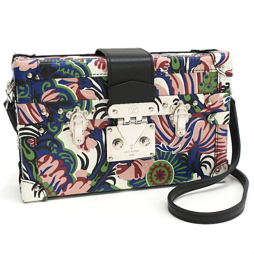 Louis Vuitton Malle Crossbody Shoulder Bag Leather Multicolor Flower Motif